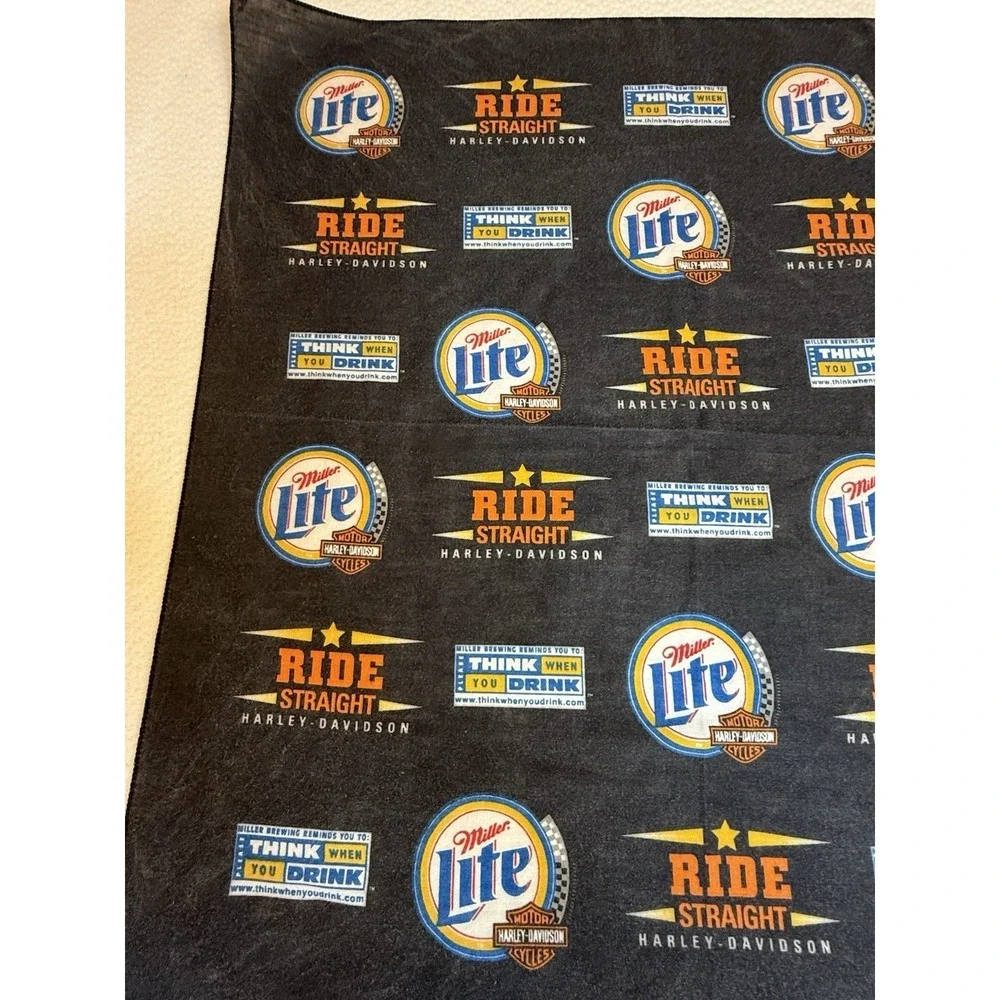 Miller Lite Harley-Davidson Ride Straight Bandana‎ 21x22 Promo Biker Bandana